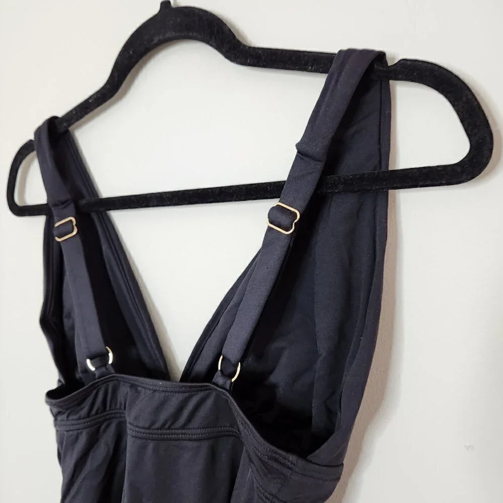 KNIX Solid Black One Piece Bathing Suit